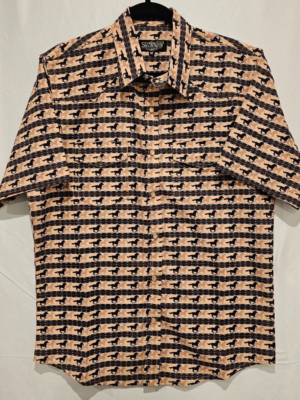 El Señor de los Cielos Men's Western Equestrian Shirt Size M Short Sleeve Rodeo